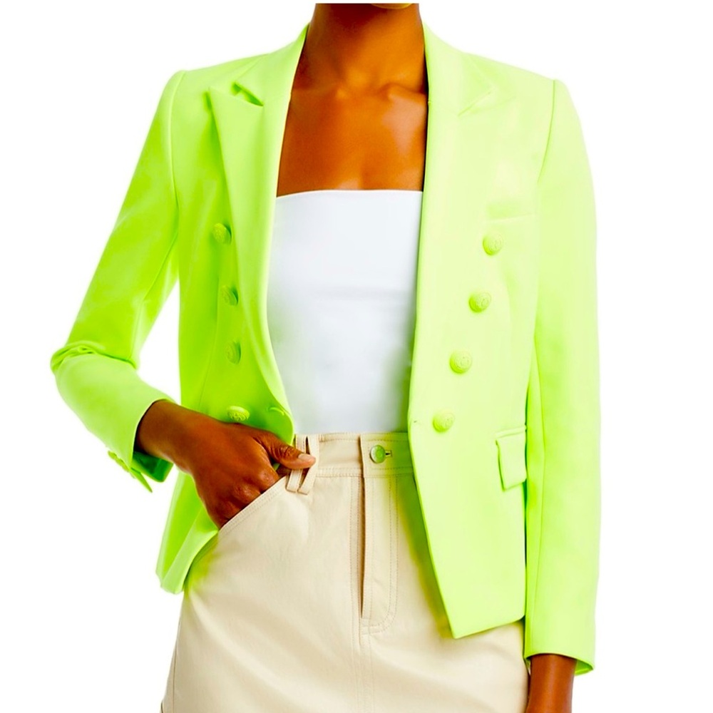 Generation Love Delilah Crepe Blazer Color Neon Yellow Size L